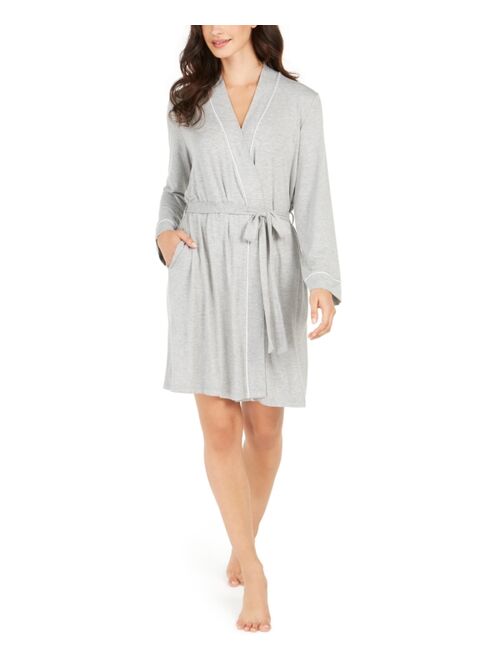 Alfani Women's Contrast Trim Short Robe, Created for Macy's