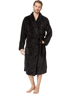 Microfiber Plush Long Sleeve Shawl Collar Robe