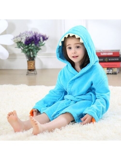 Cartoon Dinosaur Children Bathrobes Baby Kids Pajamas Hooded Beach Towel Bathrobe Soft Bath Robe Toddler Boys Girls Robes Gown