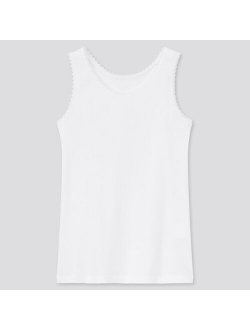 GIRLS AIRism COTTON BLEND POINTELLE TANK TOP