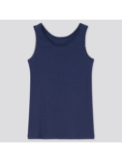 GIRLS AIRism COTTON BLEND POINTELLE TANK TOP