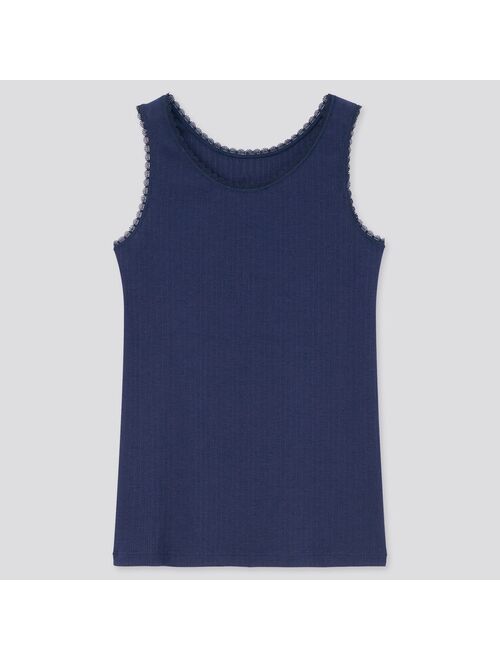 Uniqlo GIRLS AIRism COTTON BLEND POINTELLE TANK TOP