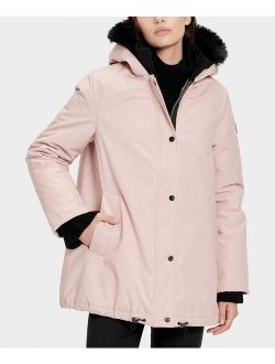 Pink Crystal Bernice Faux Fur-Collar Parka - Women