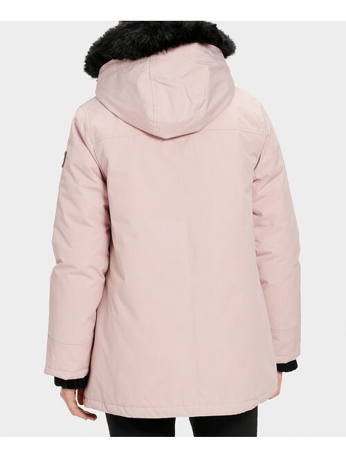 UGG Pink Crystal Bernice Faux Fur-Collar Parka - Women