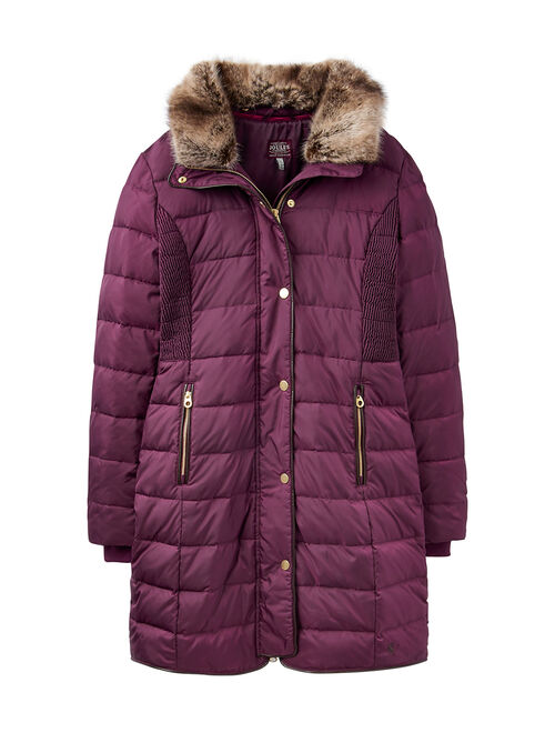 Joules Burgundy Caldecott Puffer Coat - Women