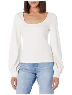 Women's @lucyswhims Square-Neck Balloon-Sleeve Top