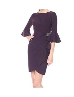 Slimming Short Dress with Bell Sleeves (Petite and Regular)