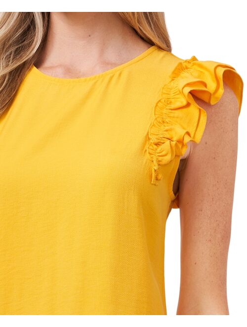 CeCe Ruffled Flutter-Sleeve Dress