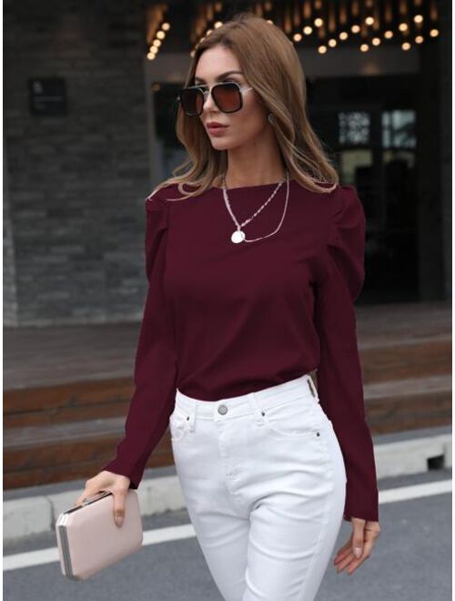 Shein Tie Back Gigot Sleeve Top