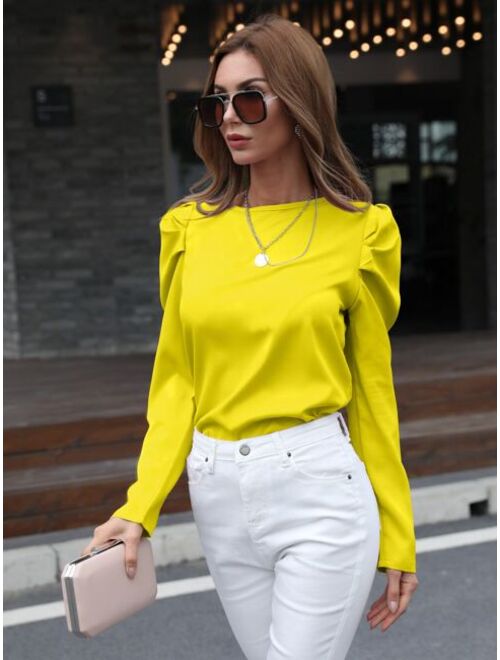 Shein Tie Back Gigot Sleeve Top