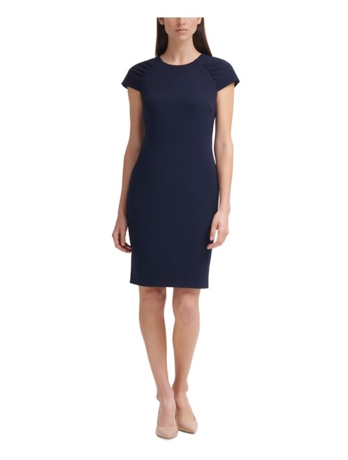 Calvin Klein Ruched Cap-Sleeve Sheath Dress