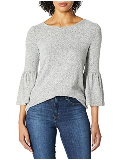 kensie Women's Plush Touch Bell Sleeve Top