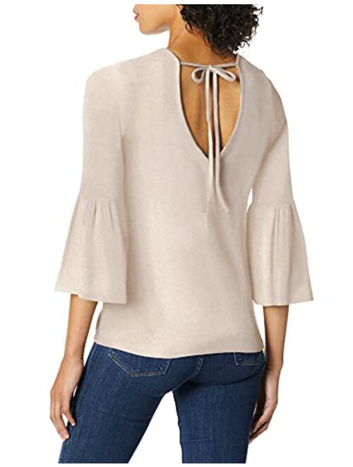 kensie Women's Plush Touch Bell Sleeve Top