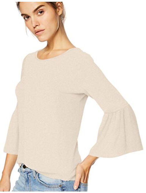 kensie Women's Plush Touch Bell Sleeve Top