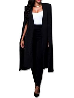 Women Casual Open Front Cape Cloak Trench Duster Coat Longline Cardigan Suit Coat