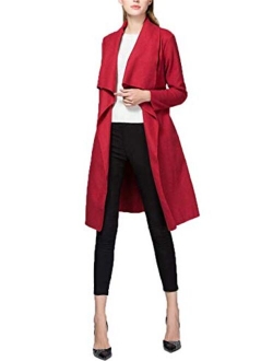 Women Casual Open Front Cape Cloak Trench Duster Coat Longline Cardigan Suit Coat