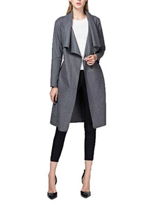 Women Casual Open Front Cape Cloak Trench Duster Coat Longline Cardigan Suit Coat