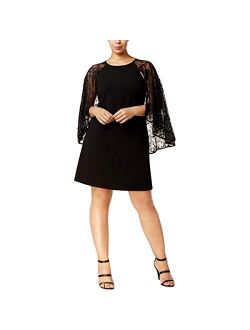 G III Apparel Group Sequined Lace Capelet Dress