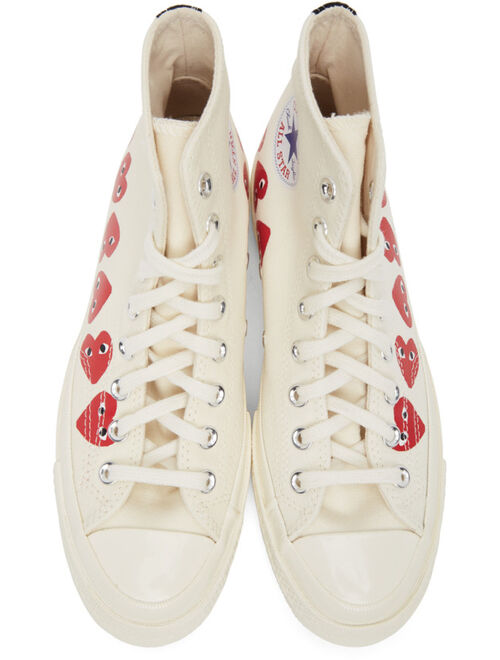 Off-White Converse Edition Multiple Hearts Chuck 70 High Sneakers