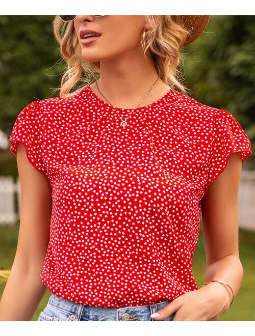 Romantichut Red Dot Cap-Sleeve Tee - Women