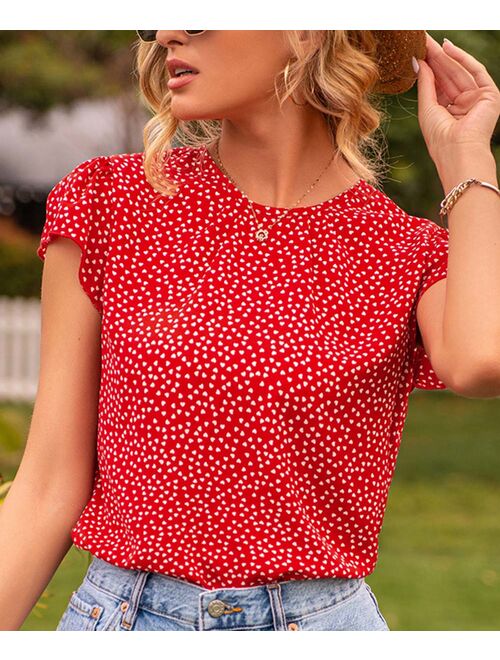 Romantichut Red Dot Cap-Sleeve Tee - Women