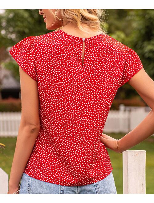 Romantichut Red Dot Cap-Sleeve Tee - Women