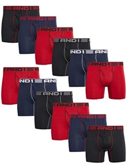 Mens Underwear Performance Compression Boxer Briefs, Functional Fly (12 Pack)