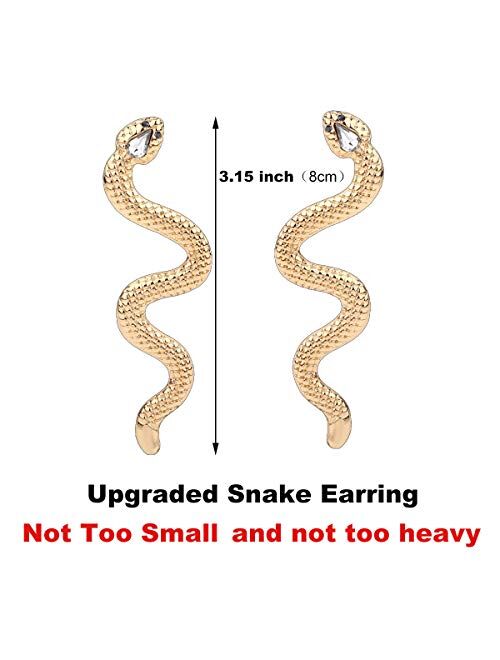 Gold Snake Earrings for Women Holloween Snake Costume Jewelry Egyptian Earrings for Girls