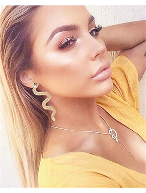 Gold Snake Earrings for Women Holloween Snake Costume Jewelry Egyptian Earrings for Girls