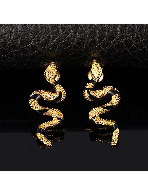 Vivid Snake Earrings Women 18K Gold Plated Cool Dangle Earring