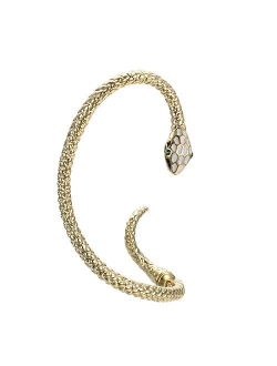 Yoursfs 18K Gold Plated Snake Ears Cuff Elegant Snake Shape Zircon Earring Studs for Piercing Ear Climber Unisex Jewelry Art Ear Jacket