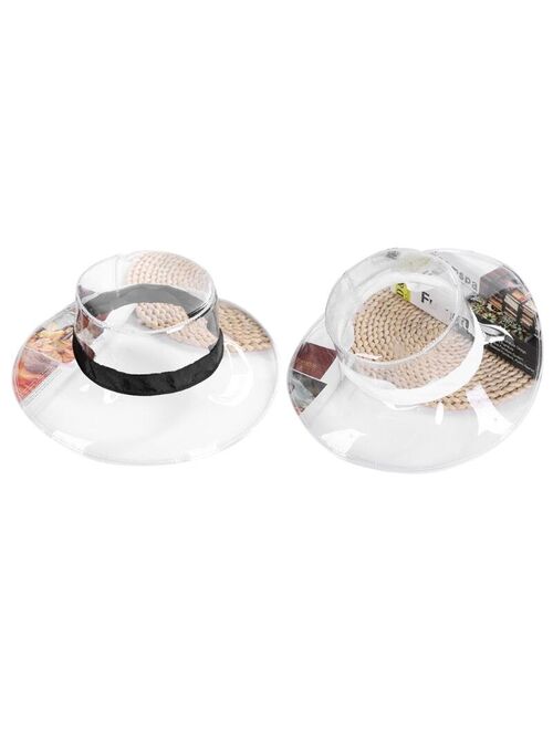 Women Men Summer Flat Transparent PVC Bucket Cap Waterproof Wide Brim Hip Hop Photography Foldable Breathable Fisherman Rain Hat