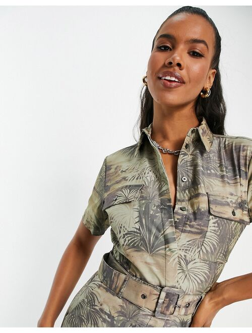 Guess utility romper in khaki