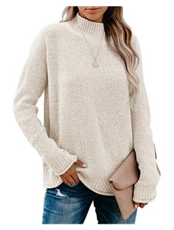 Saodimallsu Womens Turtleneck Oversized Sweaters Chunky Long Sleeve Loose Casual Pullover Slouchy Knit Jumper Tops