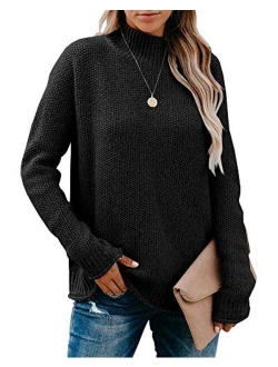 Saodimallsu Womens Turtleneck Oversized Sweaters Chunky Long Sleeve Loose Casual Pullover Slouchy Knit Jumper Tops