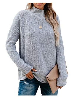 Saodimallsu Womens Turtleneck Oversized Sweaters Chunky Long Sleeve Loose Casual Pullover Slouchy Knit Jumper Tops