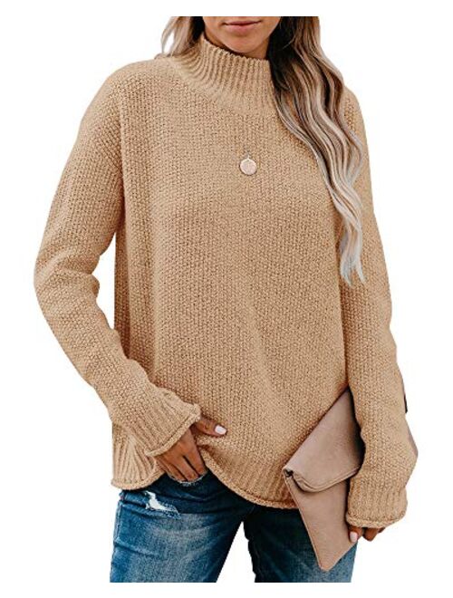 Saodimallsu Womens Turtleneck Oversized Sweaters Chunky Long Sleeve Loose Casual Pullover Slouchy Knit Jumper Tops