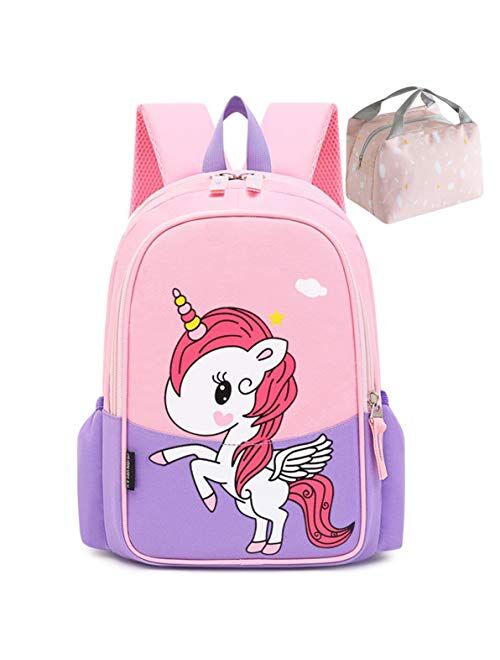 POWOFUN Kids Preschool Kindergarten Backpack Cool Cute Cartoon Travel Backpack Fit A4 With Lunch Bag