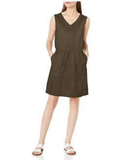 Women's Sleeveless Relaxed Fit Linen Dress