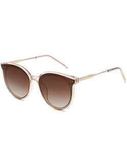 Retro Round Sunglasses for Women Oversized Mirrored Glasses DOLPHIN SJ2068