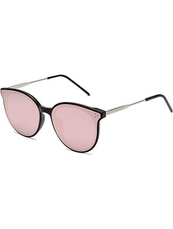 Retro Round Sunglasses for Women Oversized Mirrored Glasses DOLPHIN SJ2068