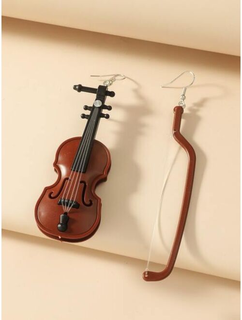 Shein Violin Charm Drop Earrings