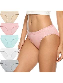 Wealurre Ladies Mesh Bikini ice Silk Panties Hipster Breathable Underwear for Women 5-Pack