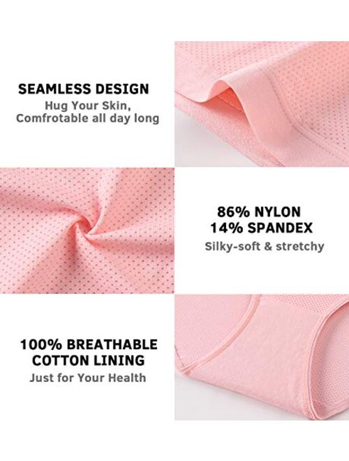 Wealurre Ladies Mesh Bikini ice Silk Panties Hipster Breathable Underwear for Women 5-Pack