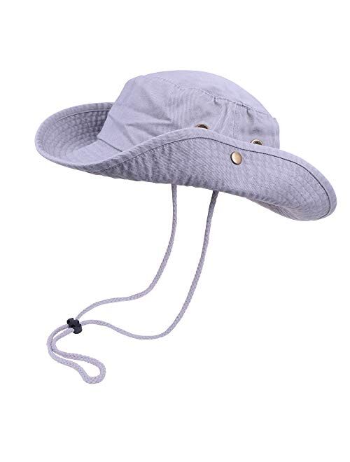 Bucket Hats with String Wide Brim Hiking Fishing UV Sun Protection Safari Unisex Boonie