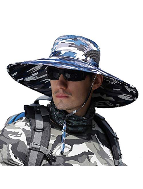 HYCOPROT Sun Hat Outdoor UV Protection Wide Brim Fishing Hiking Boating Cap…