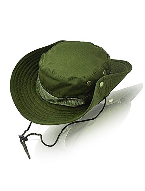 Fishing Hat Wide Brim Boonie Hat Sun Protection Cap Breathable Safari Hat for Man Woman