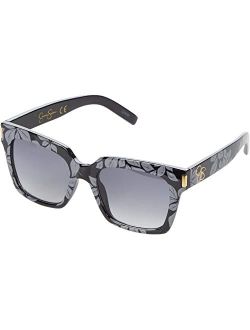 53 mm Eye-Catching UV Protective Rectangular Logo Sunglasses