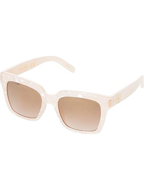 Jessica Simpson 53 mm Eye-Catching UV Protective Rectangular Logo Sunglasses