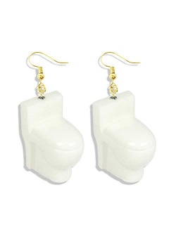 New Funny Drinking Fountain Toliet Bathtub Earrings For Women Geometric Unusual Creative Acrylic Dangle Earrings Fashion Jewelry